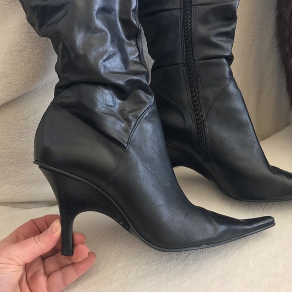 Diba Brazilian Genuine Leather 3.5” High Heel Boots Women’s Size 7.5 - Picture 6 of 17